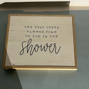 Inspirational Bathroom Wall Art - White and Gold